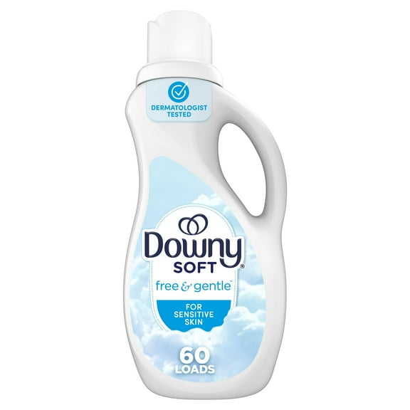 Downy Free & Gentle Fabric Softener (Fabric Conditioner), 44 fl oz, 60 Loads, Hypoallergenic
