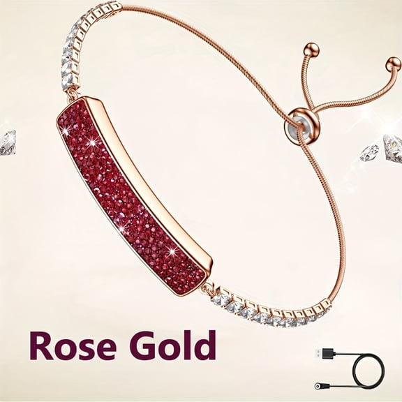 Women's Diamond Smart Bracelet - Health/Sleep/Cycle Tracking, Multi-Sports Modes, Remote Photo, Fitness Tracker