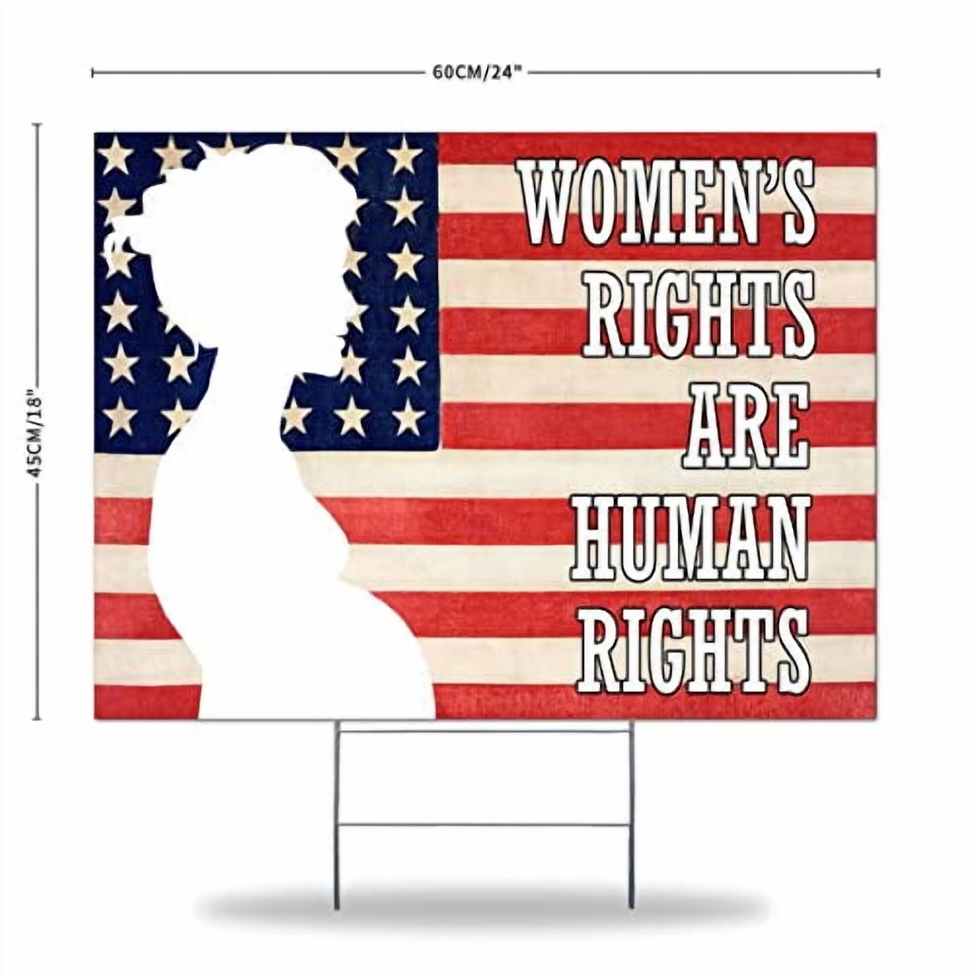 Women's Rights Are Human Rights Yard Signs Abortion Rights Lawn Signs Weather-Resistant Yard Sale Signs with Stakes Outdoor Lawn Decorations For Party Garage Sale Guidepost Open Ho