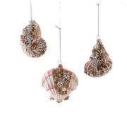 Katherines Treasures of Sea Encrusted Shell Christmas Holiday Ornaments Set of 3