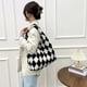 thumbnail image 3 of Bolso de hombro con estampado de rombos de felpa para mujer Ehuebsd bolsa de compras informal de gran capacidad a la moda, 3 of 9