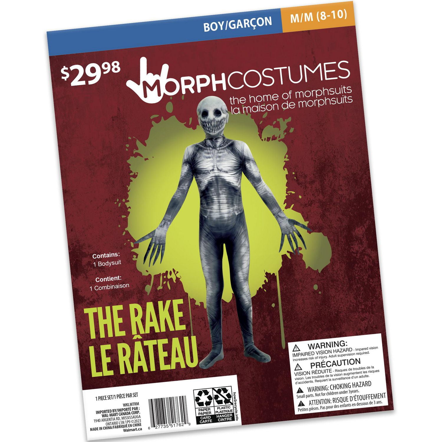 Costume d'Halloween Morphsuits de la Légende Urbaine du Rateau pour enfants, Grand