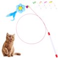 thumbnail image 3 of 5PCS Chat Teaser Baguette Fausse Plume Pompon Cloche Chat Teaser Chat Jouet Interactif, 3 of 10