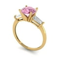 thumbnail image 2 of 2 ctw 3 Stone Anniversary Ring for Women | Round Cut Simulated Pink Diamond | Hyperallergenic Solid 18K Yellow Gold, 2 of 5