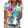 thumbnail image 4 of Lpmadey Polo Shirts for Women Summer Short Sleeve Quarter Zip Pullover Business Casual Golf Shirt for Sports, 4 of 5