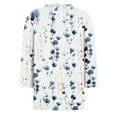 thumbnail image 5 of Moxiu Hauts pour Femmes Manches 3/4 Col Rond Style Boho T-Shirts Graphiques Été Tendance Blouses Décontractées Amples Imprimé Floral T-Shirts 2025 Bleu,TTG, 5 of 5