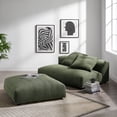 thumbnail image 1 of Solace Modular Corduroy Upholstered Armless Loveseat and Ottoman Set in Fern, 1 of 11