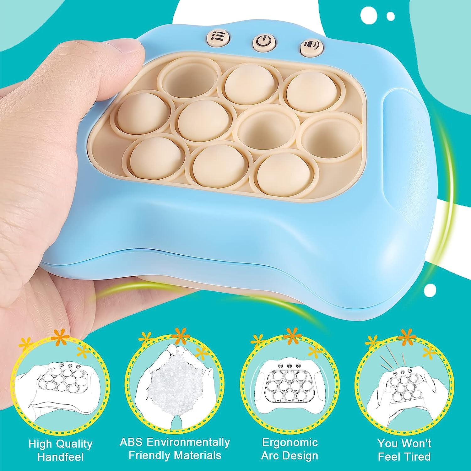 Sensory Fidget Toys Pops It Push Game Controller Bubble Poppers Fidget Game  Quick Push Light Up Electronic Popit Pro Autism and Anxiety Relief Toys  Handheld Game Console Gift for Boys Girls 