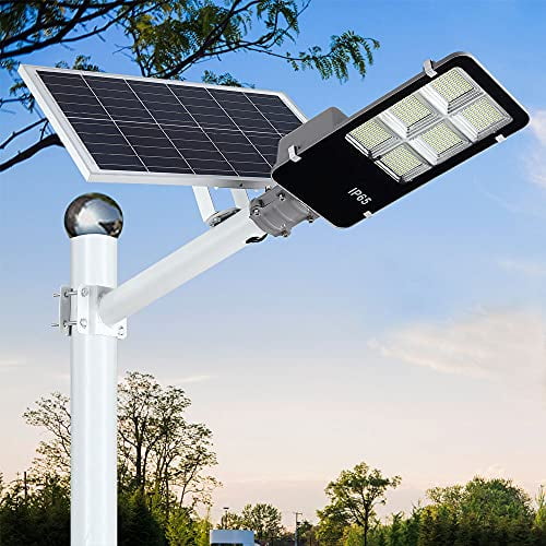 Solar Street Light 300W PIR Motion Sensor Outdoor Wall Lamp+Remote Control Outside for Garden Fence Door Yard Garage Pathway