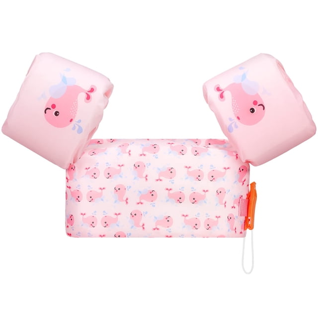 Chaleco de natación MoKo para niños pequeños de 9 a 23 kg con forma de ballena rosa de 20 a 50 libras