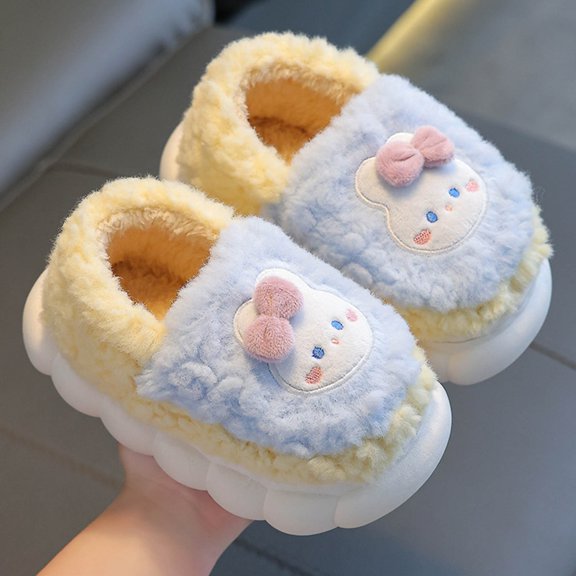 Wancir Toddler Slippers Girl Boy House Slipper Kids Rabbit Winter Slipper Warm Bunny Slippers Soft Plush Indoor Girls Boys Slipper