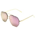 thumbnail image 6 of Pink Mirror Reflective Lens Sunglasses Men Style Flat Lens Luxury Beach Shades, 6 of 10