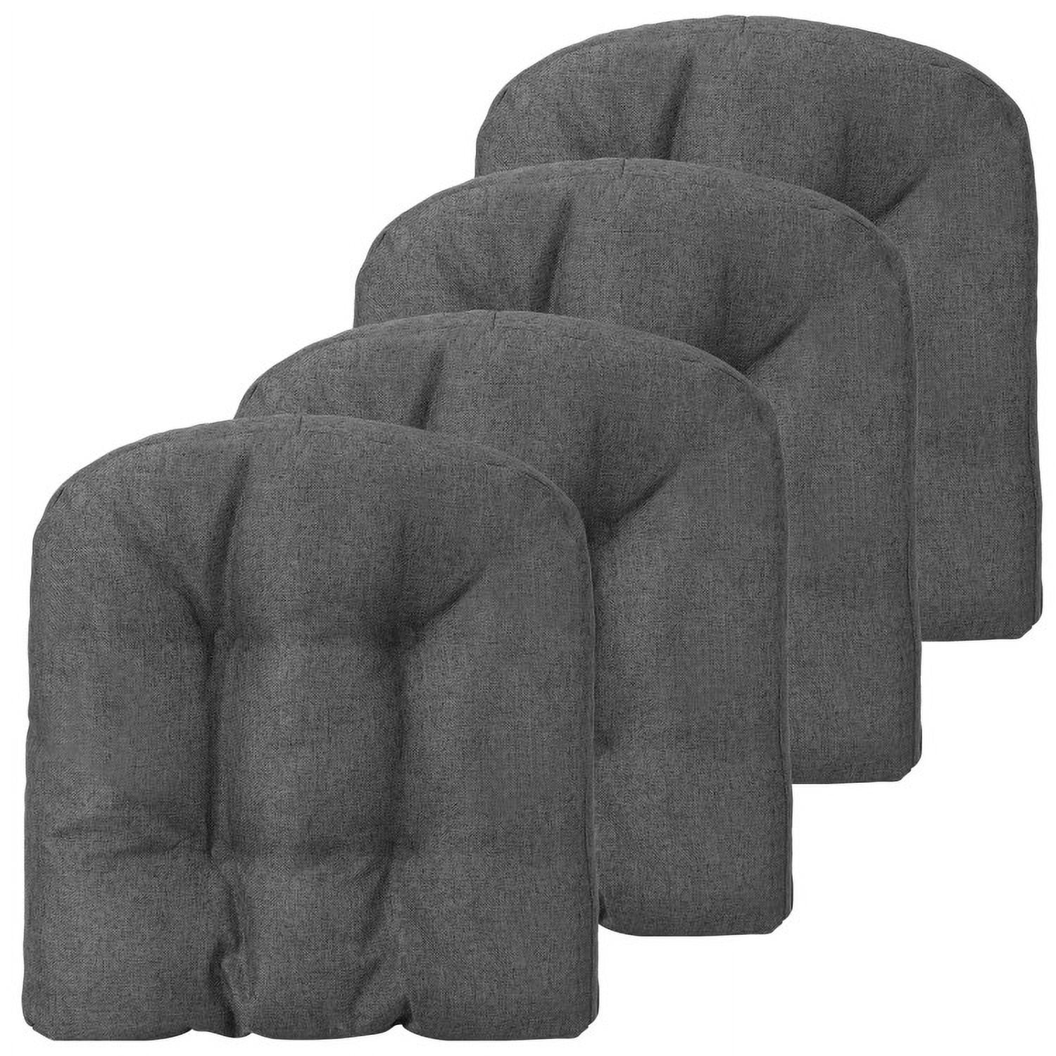 Aimee Lii 4 Pack 17.5 x 17 Inch U-Shaped Chair Pads with Polyester Cover, Outdoor Patio Furniture, Gray Aimee Lii 4 Pack 17.5 x 17 Inch U-Shaped Chair Pads with Polyester Cover, Outdoor Patio Furniture, Gray