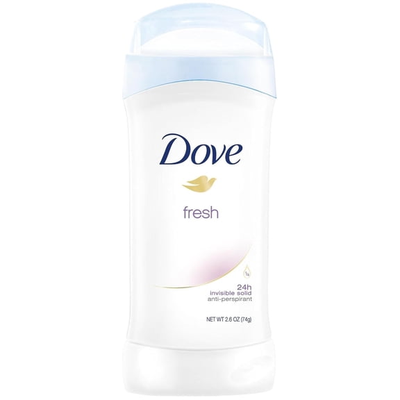 Dove Anti-Perspirant Deodorant Invisible Solid, Fresh 2.60 oz (Pack of 6)