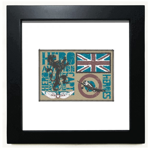 Hero Capt Lion Flag Art Deco Fashion Black Square Frame Picture Wall Tabletop