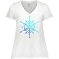 thumbnail image 3 of Inktastic Christmas Blue Ice Snowflake Women's Plus Size V-Neck T-Shirt, 3 of 5
