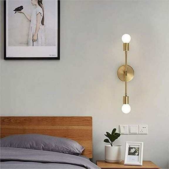 Modern Brass Antique Three Arm White Globe Shade Wall Sconce