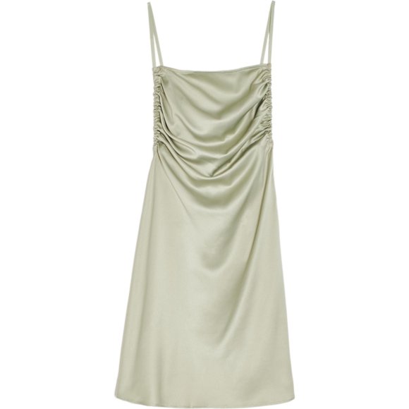 Danielle Bernstein Womens Solid Open Back Slip Dress, medgreen, 8