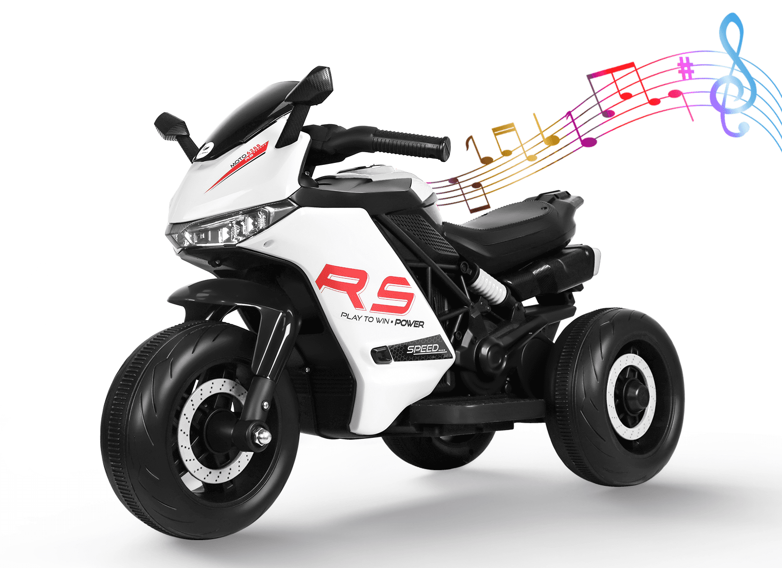 Mini Moto Electrica Infantil Recargable Honey Whale BDQ 6288 Blanco