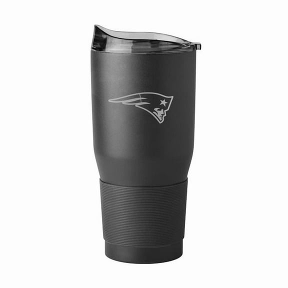 Logo Brands 619-S30PT-BLK-9 30 oz   England Patriots Etch Powder Coat Tumbler