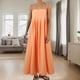 thumbnail image 2 of Vestido largo sin mangas de verano con tirantes finos y ribetes en contraste para mujer, 2 of 8