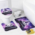 thumbnail image 4 of Funny Cute Panda 4 Pcs Shower Curtain Set with Rug Bathroom Sets with Waterproof Fabric And Non-Slip Rugs Toilet Lid Cover Bath Mat Decor with Hooks, 4 of 8