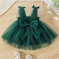 thumbnail image 2 of Toddler Puffy Tutu Dress, Baby Girls Tulle Sleeveless Princess Party Dresses, Christmas Mesh Bow Ruffle Party Wedding Pageant Gown Green 6 Months-12 Months, 2 of 7