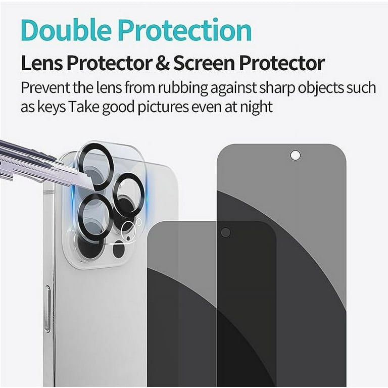 iPhone 15 Pro Max Privacy Screen Protector with Camera Lens