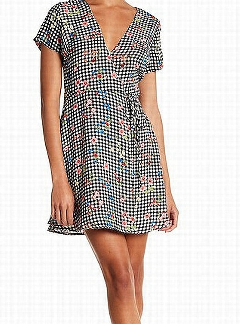 checkered wrap dress