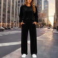 thumbnail image 5 of successthop Velour Sweatsuits 2PCS Sets Womens Long Sleeve Crewneck Tops and Pant Casual Tracksuit with Pockets, 5 of 9