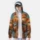 thumbnail image 2 of Fotbe Strong Kitten Lifting Weights Chaqueta con Protección Solar UPF 50+ para Hombre y Mujer, Camisa con Capucha y Bolsillos-X-Large, 2 of 7
