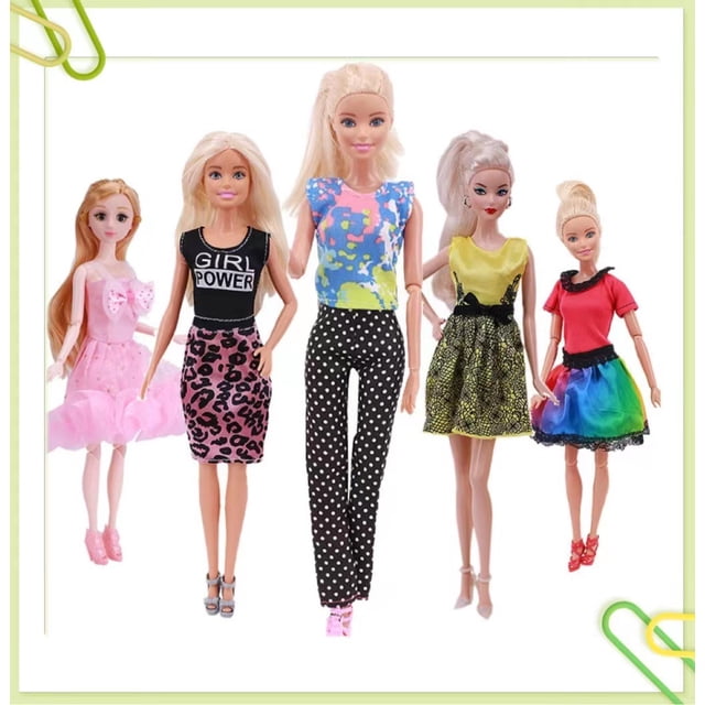 10 piezas de ropa para muñecas de 30cm, ropa de princesa Barbie de 11 pulgadas, vestido para niñas, conjunto de moda combinado (solo ropa)