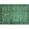 thumbnail image 1 of Ahgly Company Machine Washable Indoor Rectangle Southwestern Turquoise Blue Country Area Rugs, 7' x 9', 1 of 4