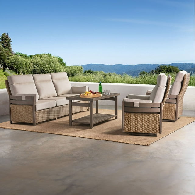 Member's Mark Madison High Back Swivel Set with Sunbrella Fabric, 4pc