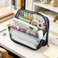 thumbnail image 6 of Standing Pencil Case with Base Large Capacity Stationery Pouch Pen Bag with Zipper for Women Men Neon Butterfly, 6 of 7