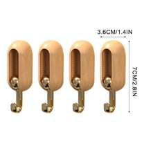 LACKUST Wall Hooks Clearance,4PCS Wall and Hook with 360 Degree Rotation Vientiane Hook Foldable Small Adhesive Hook,Wood color