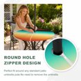 thumbnail image 4 of Round Outdoor Tablecloth with Umbrella Hole and Zipper, Orange Black Teal Ombre Tablecloth with Elastic Waterproof, Contemporary Gradient Abstract Patio Table Covers for 31" - 35" Picnic Pool Tables, 4 of 9