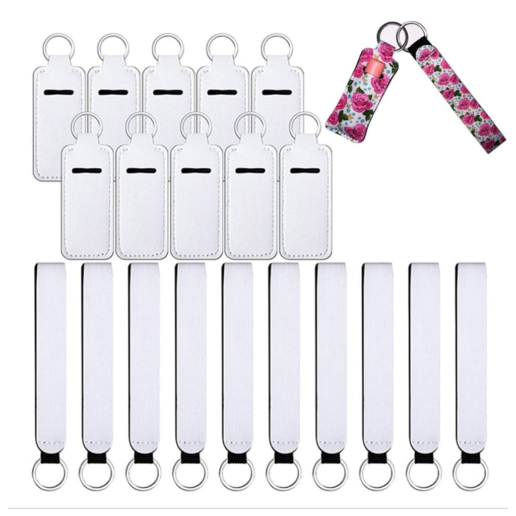 Portable Neoprene Lipstick Keychain Holder Anti-lost Lanyard Keyrings Decoration for Women's Bags Backpack