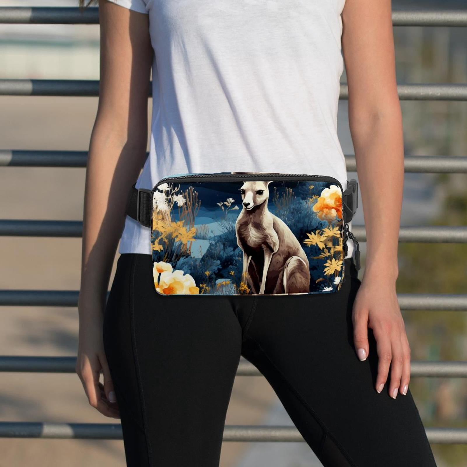 Kangaroo Lightweight Adjustable Belt Bag with Extension Strap - Unisex Running Waist Bag