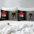 thumbnail image 3 of Valentine'S Day Couple Duvet Cover,King And Queen Crown Bedding Set For Adults Women Men,Black Grey His Hers Comforter Cover Lover Romantic Quilt Cover For Husband Wife（No Comforter）, 3 of 5