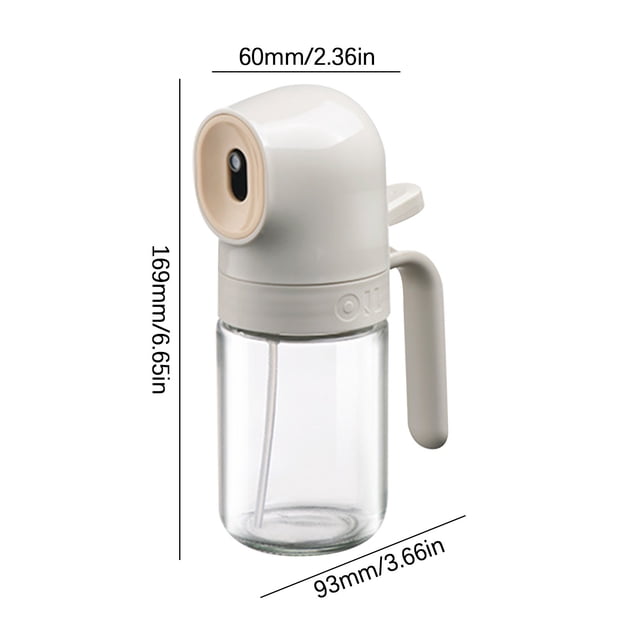Glass Oil Spray Bottle for Cooking 180 ml or 250 ml Leak-Proof Kitchen Condiment Sprayer with Adjustable Nozzle and Non-Drip Design