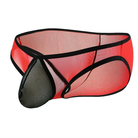 

Ichuanyi Men s Sexy Solid Color Net Speed Opening Super Thin Breathable Underwear