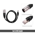 thumbnail image 2 of Labymos RJ45 Male Network Connector to 3-Pin Mini XLR Male Extension DMX512 Cable Stage Studio Cables Wires Silver 1m, 2 of 6
