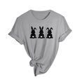 thumbnail image 5 of TSADFHJI Yoga Tops for Women Flowy Womens Spring Summer Rabbit Printed Short Sleeve O Neck T Shirt Top S Grey, 5 of 5