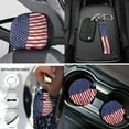 thumbnail image 4 of Uorisanigo American Flag Car Front Back Seat Covers Full Set with Seatbelt Pads Coasters Steering Wheel Protector Headrest Cushion Shift Knob Handbrake Cover Center Console Cover Key Chains,18 Pack, 4 of 7