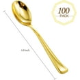 thumbnail image 3 of 100 Pack Gold Plastic Spoons Disposable - Durable Heavy Duty 6.9 Inch Gold Spoons, Heat Resistant Modern Disposable Spoons Perfect for Thanksgiving Parties, Wedding, Banquets, 3 of 8