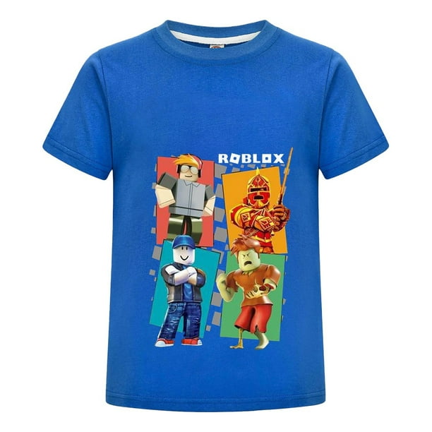 Playera de Roblox para Niño con Diseño de Personajes del Juego, Camiseta de Algodón Infantil, Ropa Gamer Estilo Casual, Perfecta para Cumpleaños y Salidas