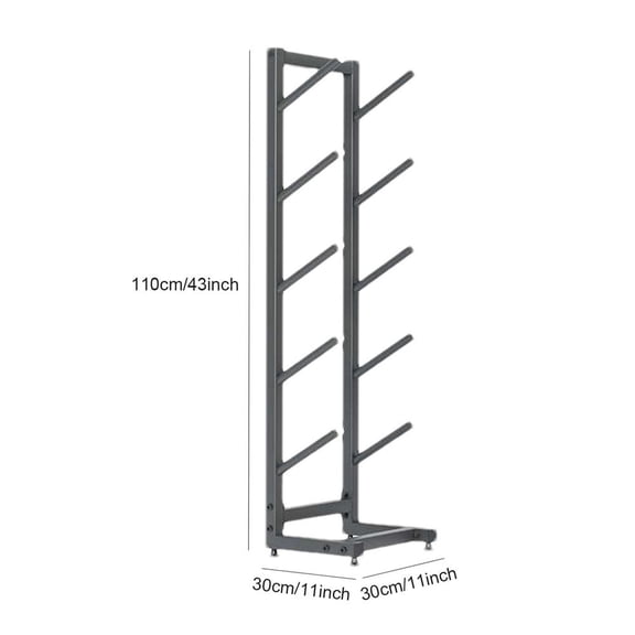 Snowboard Storage RackHome Gym Organize Holder 5-Tiers Metal Snowboard Storage Rack Free Standing for Skis/Skateboards/Scooter, Floor Display Stand for Garage/Shop