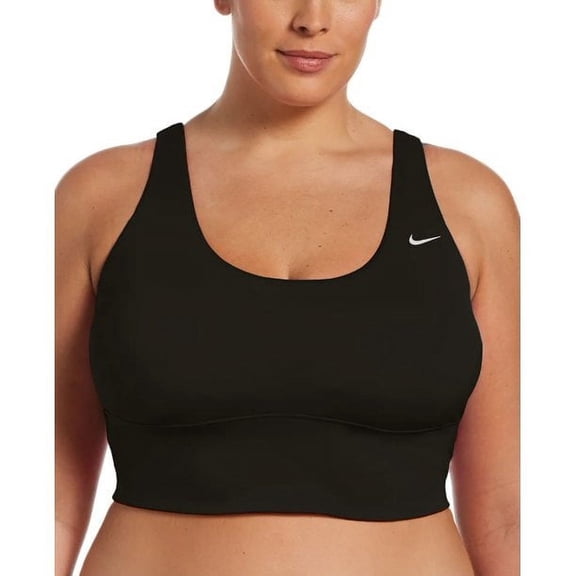 Nike Women's Plus Size Bathing Suit Swim Bikini Top Scoop-Neck Swimsuit New