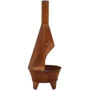 Sunnydaze Chiminea Fire Pit - Large Outdoor Patio Wood-Burning Mexican Style Backyard Fireplace Stove - Oxidized Rustic Cold-Rolled Steel - 6 Foot Tall